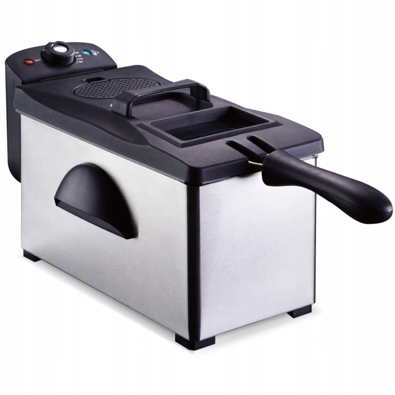 Voltz OV51980P, 2000W, 3L, Rozsdamentes acél, Fekete-Inox, Olajsütő