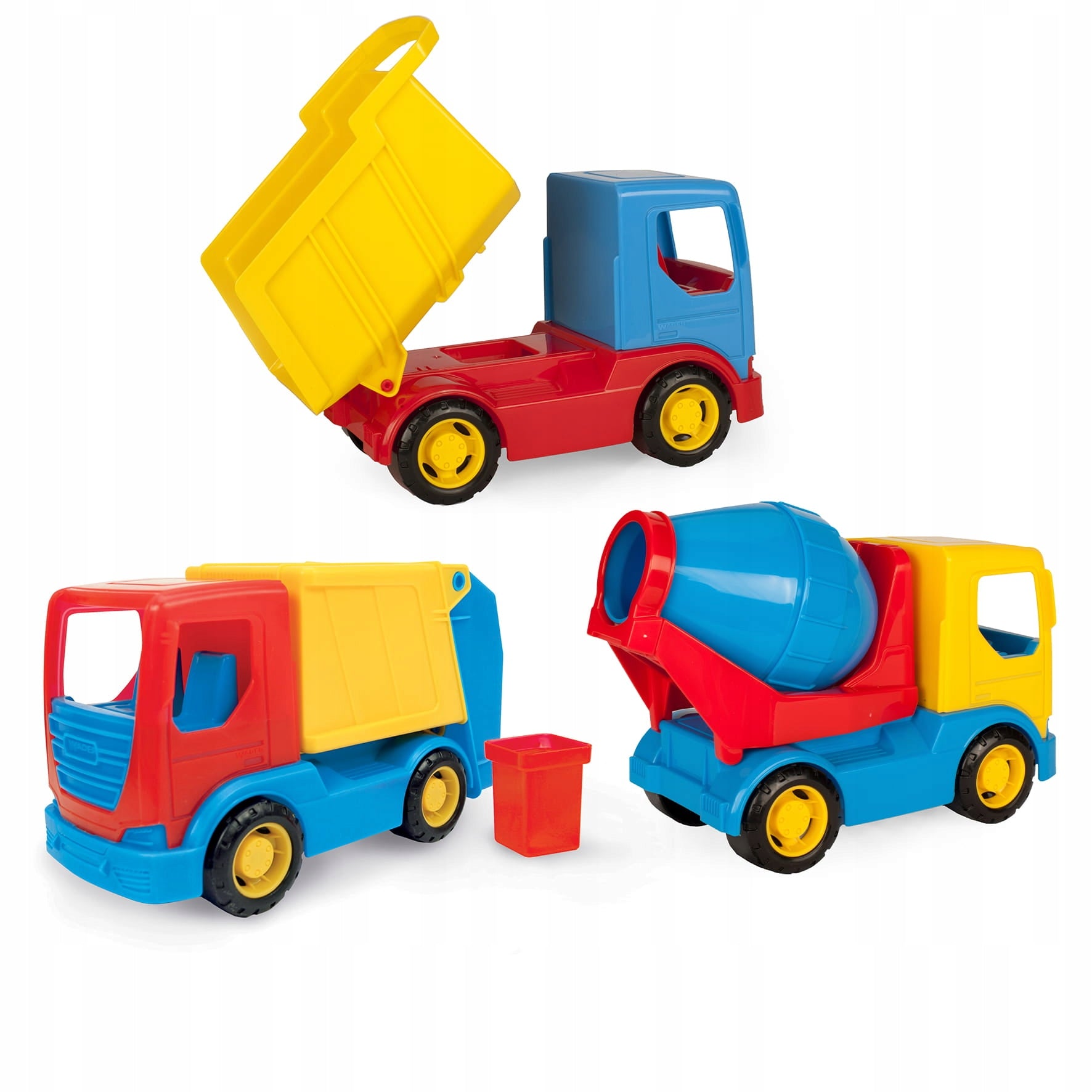 WADER tech Truck Set Garbage Truck Concrete Mixer Dump Truck Toys For Kids Brand Wader
