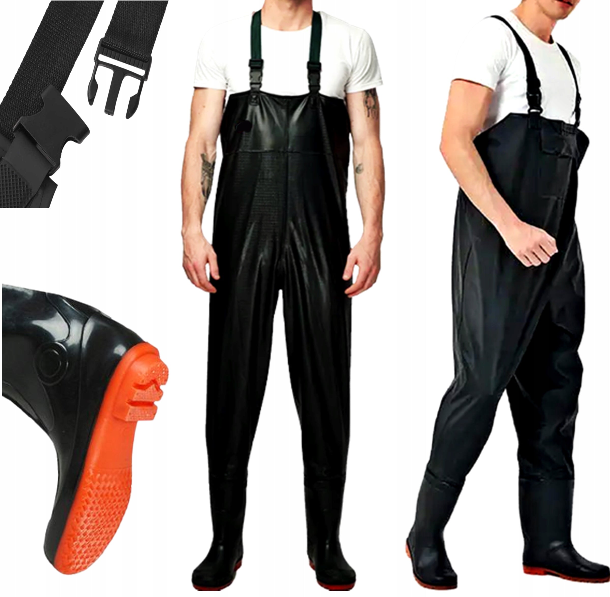 WADERS FISHING SHOES TROUSERS NON-SLIP FISHING RUBBER SUSPENDERS 42 Brand FORTRADE
