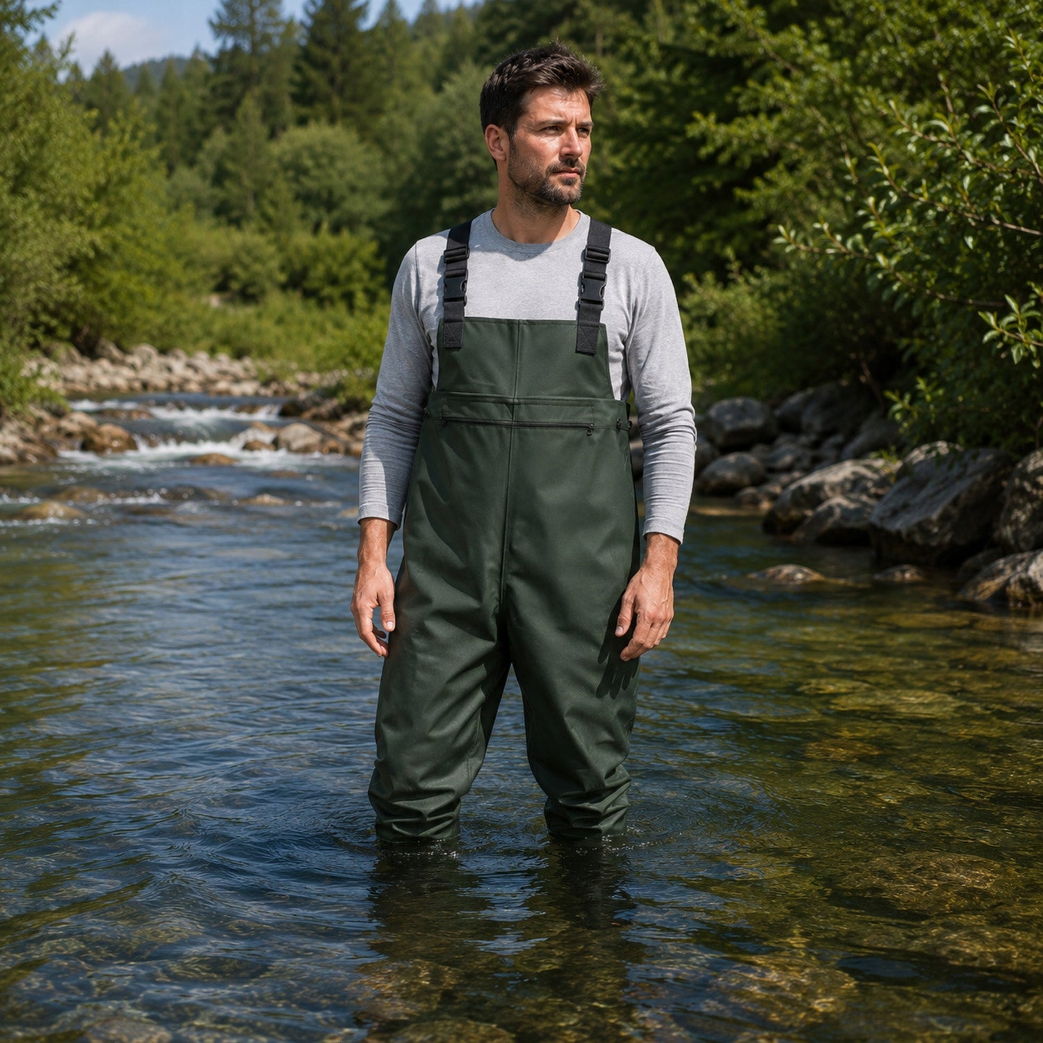 WADERS FISHING TROUSERS FISHING PANTS RUBBER WATERPROOF R. 46 Brand MEMFLOW