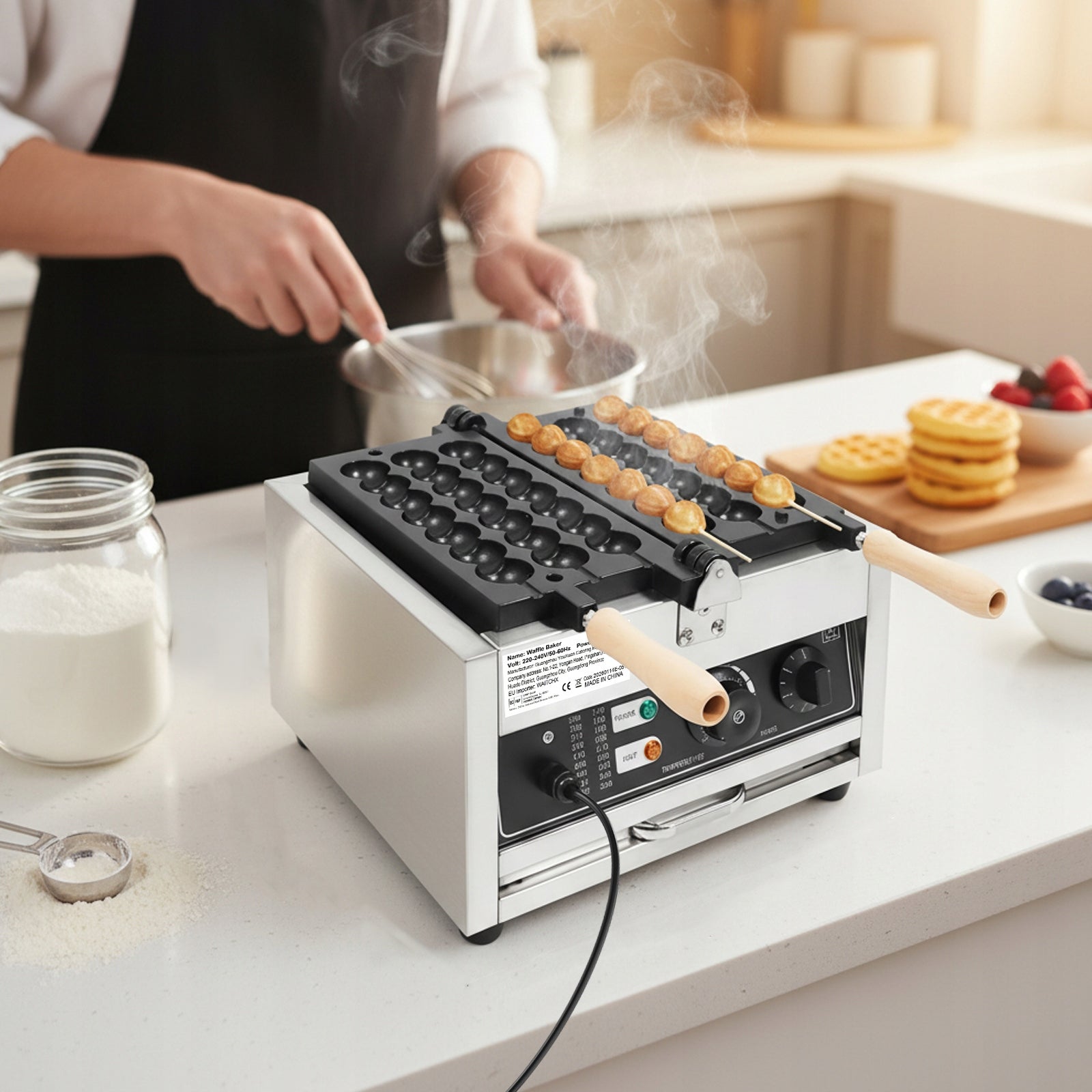 WAFFLE BALL MAKING MACHINE 1500W FOR COMMERCIAL/HOME PANCAKE/MUFFIN USE Power rating 1500 W