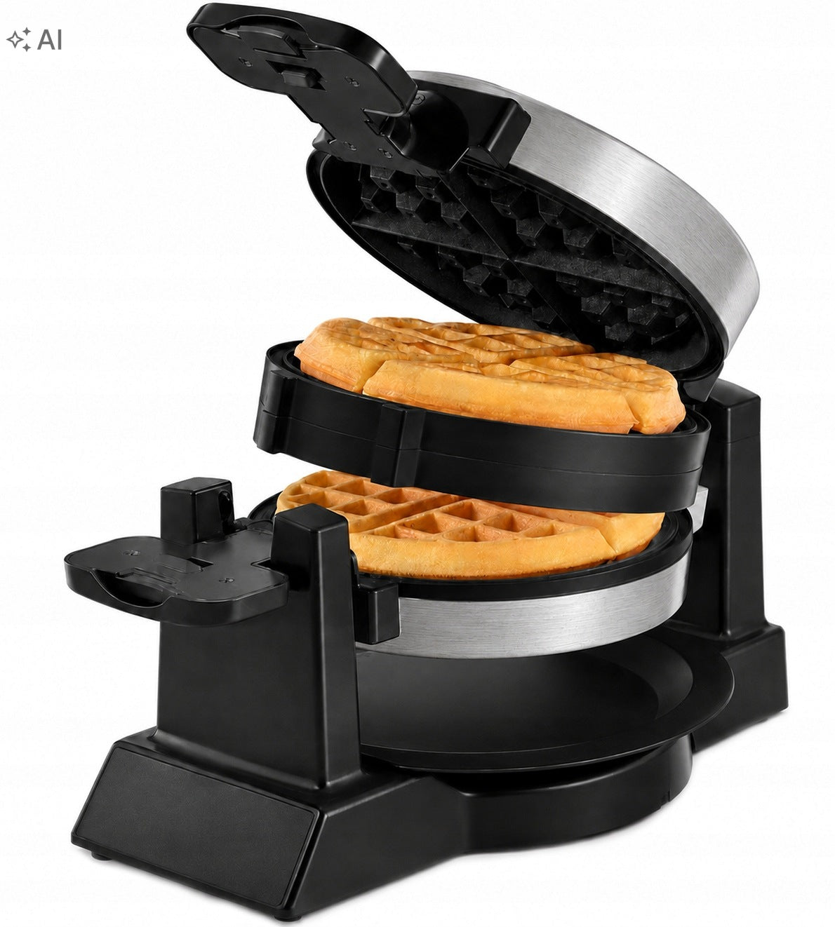 WAFFLE IRON 1400W ROTATING DOUBLE WM2050 2 BELGIAN WAFFLES 180° STRONG