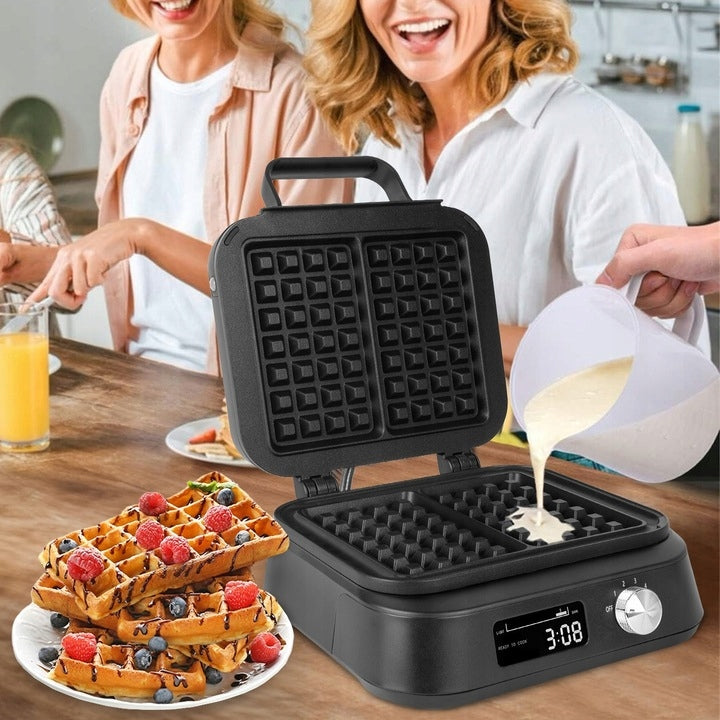 WAFFLE IRON 2 LARGE WAFFLES TEMPERATURE CONTROL SOUND DISPLAY POWER 2200W Brand no brand