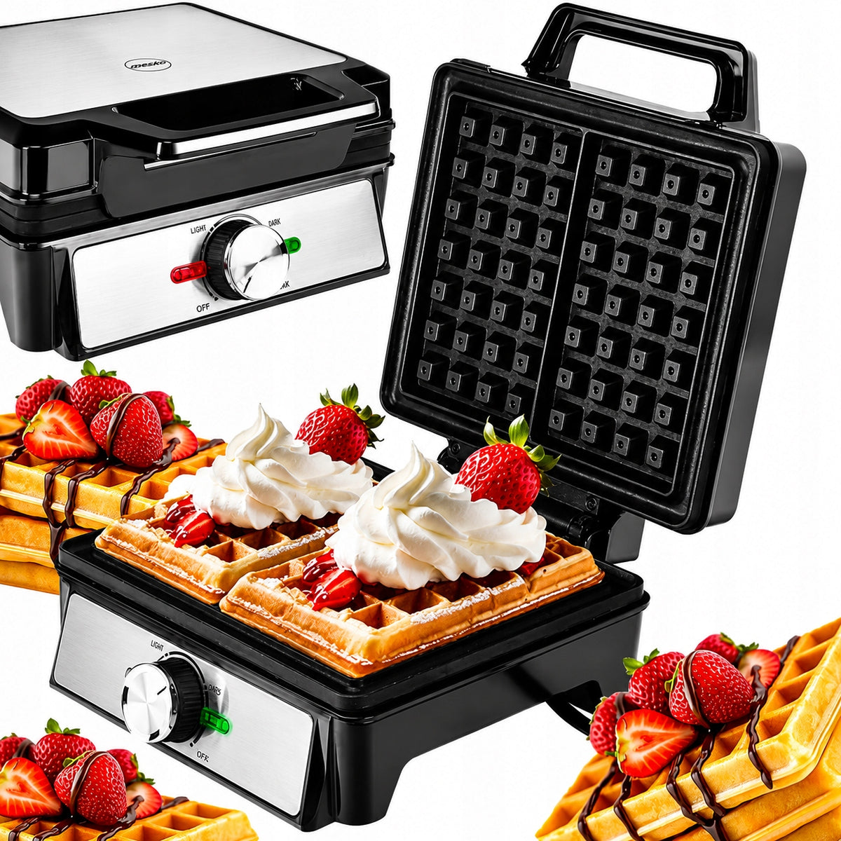 WAFFLE IRON 2000W 2 LARGE WAFFLES NONSTICK COATING BAKING ADJUSTMENT Brand no brand