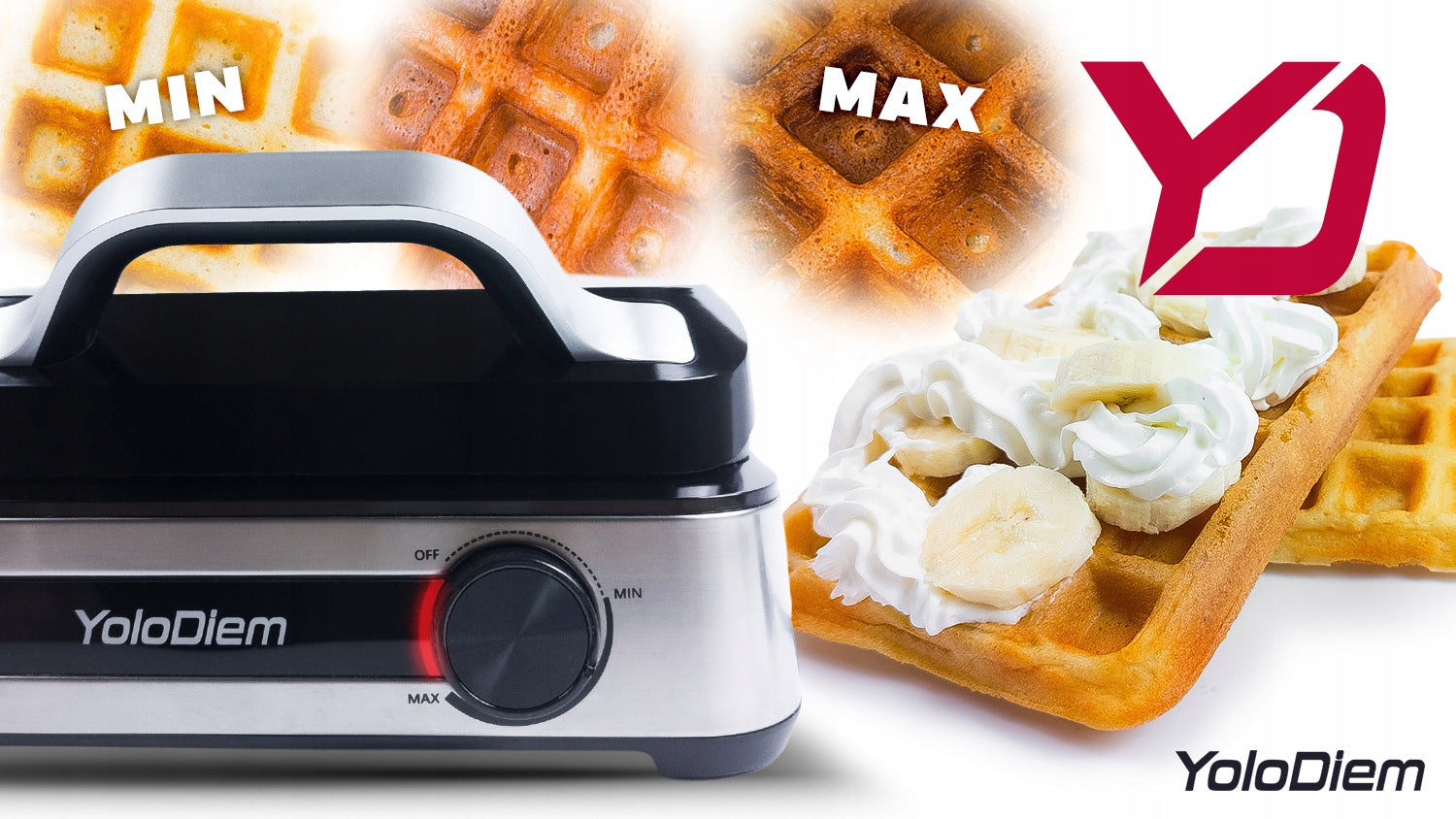 WAFFLE IRON 2300W 2 LARGE WAFFLES NONSTICK COATING BAKING ADJUSTMENT Manufacturer code Gofrownice 1600W 2000W 2300W Mocna Gofrownica