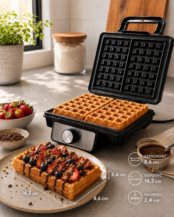 WAFFLE IRON CONCEPT VF3060 FOR THICK WAFFLES 2,4cm 1400W BLACK Manufacturer code VF3060