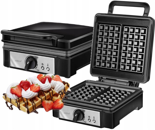 WAFFLE IRON MPM MGO-24 BLACK HIGH POWER 1400W STRONG Packaging status original