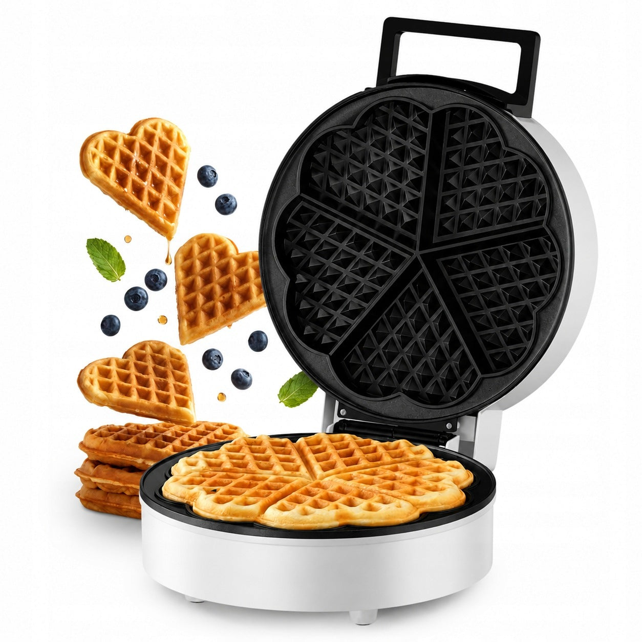 WAFFLE MAKER 1200W WAFFLE MAKER 5 WAFFLE HEART NONSTICK