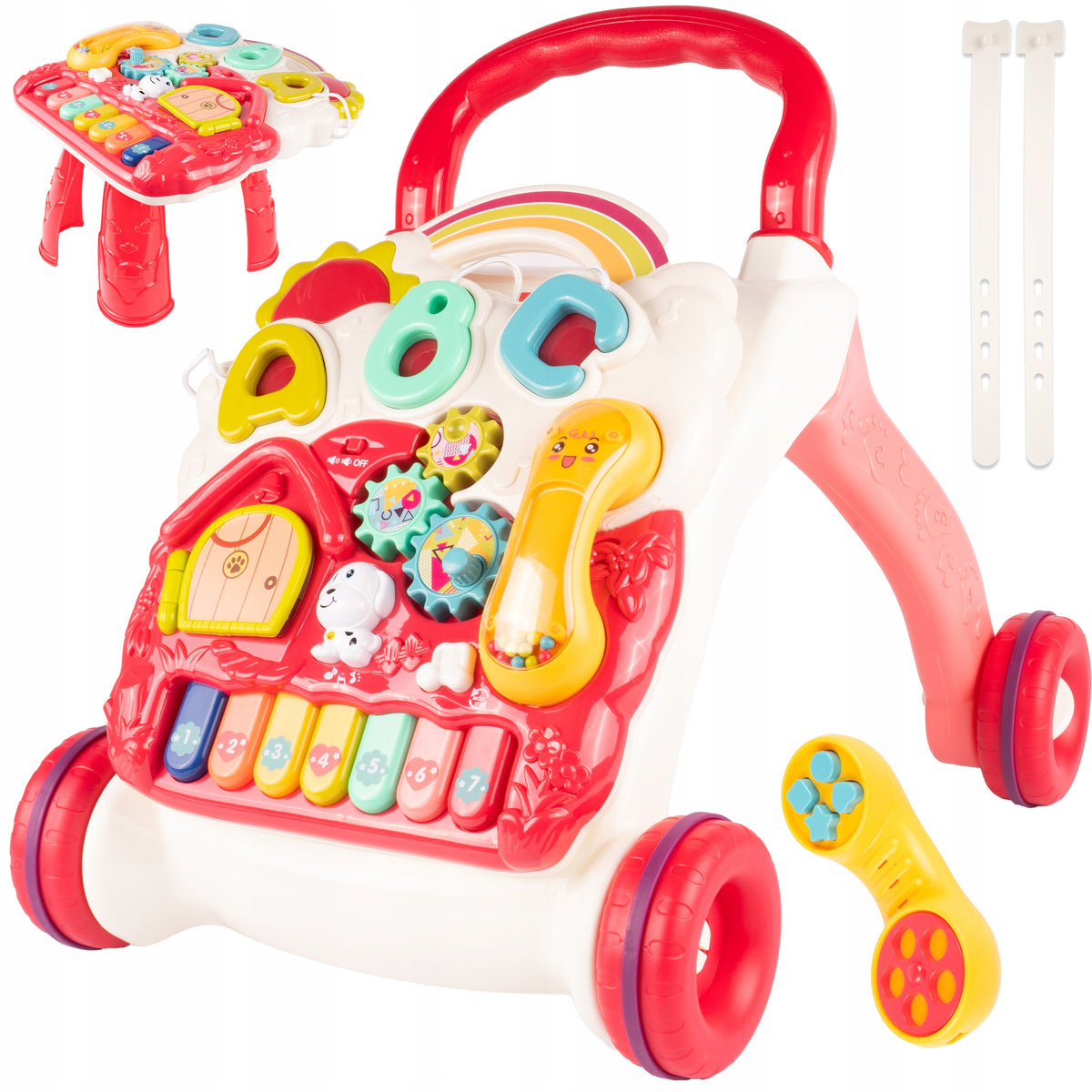 WALKER PUSHER EDUCATIONAL COTTAGE PIANO 4IN1 GAME EDUCATIONAL TABLE TOY