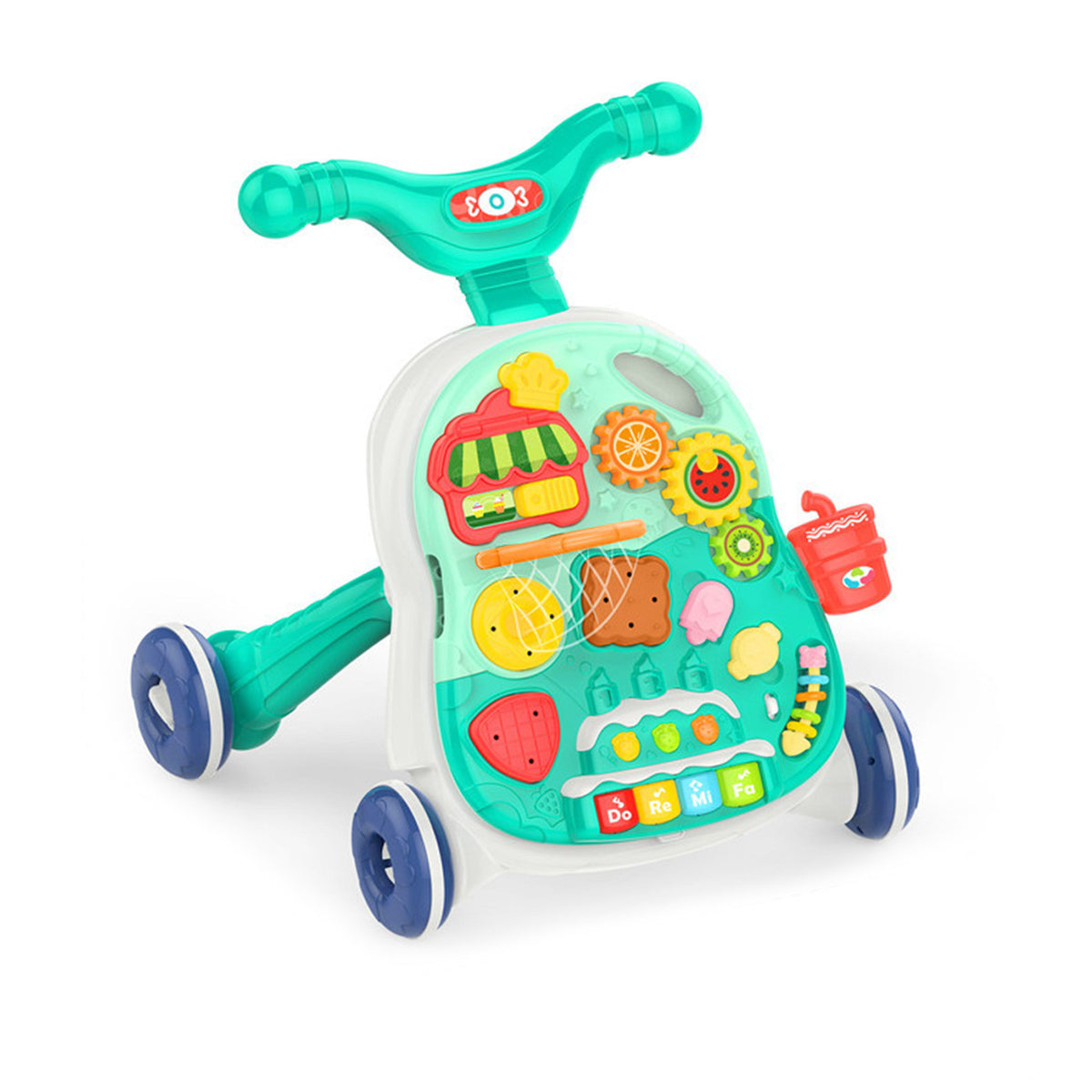 WALKER PUSHER INTERACTIVE TABLE RIDER EDUCATIONAL PANEL 2IN1 PIANO Kid's age 12+ months
