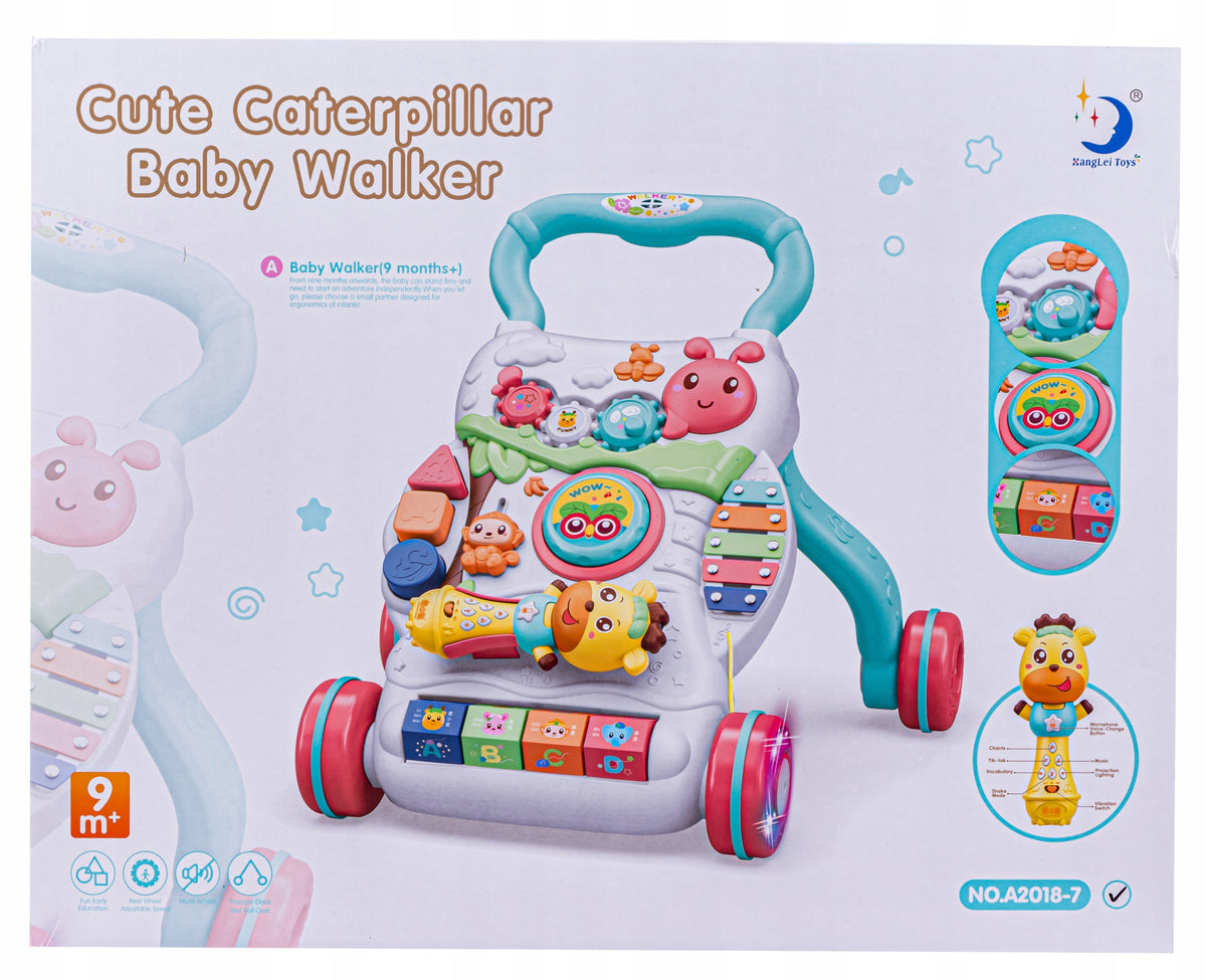 WALKER PUSHER RIDE-ON FOR CHILDREN CULMULARS Swivel BLOCKS brake MICROPHONE Brand DK