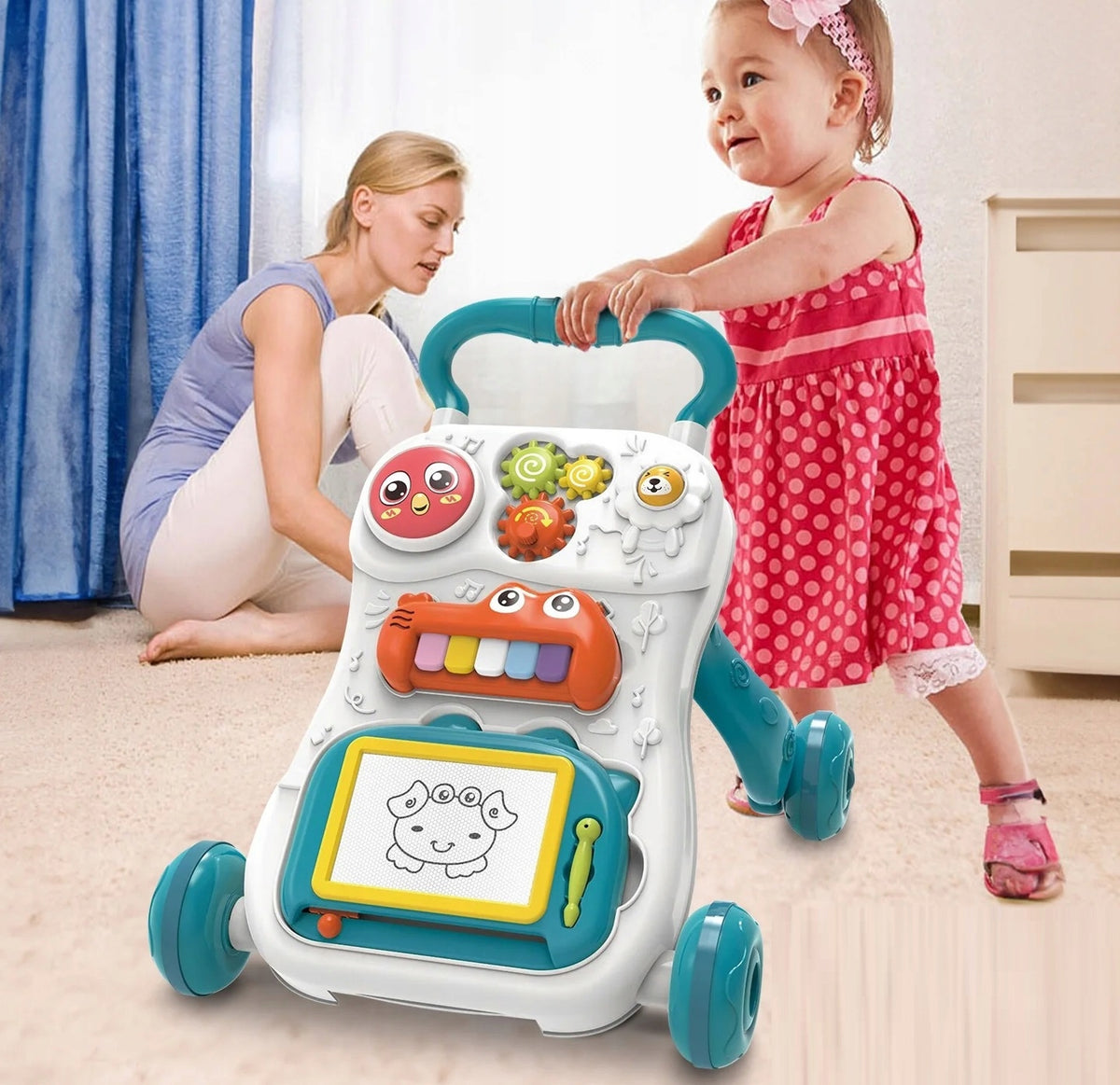 WALKER RIDER WITH SOUND AND LIGHT PIANO DRAWING BOARD Packaging status original