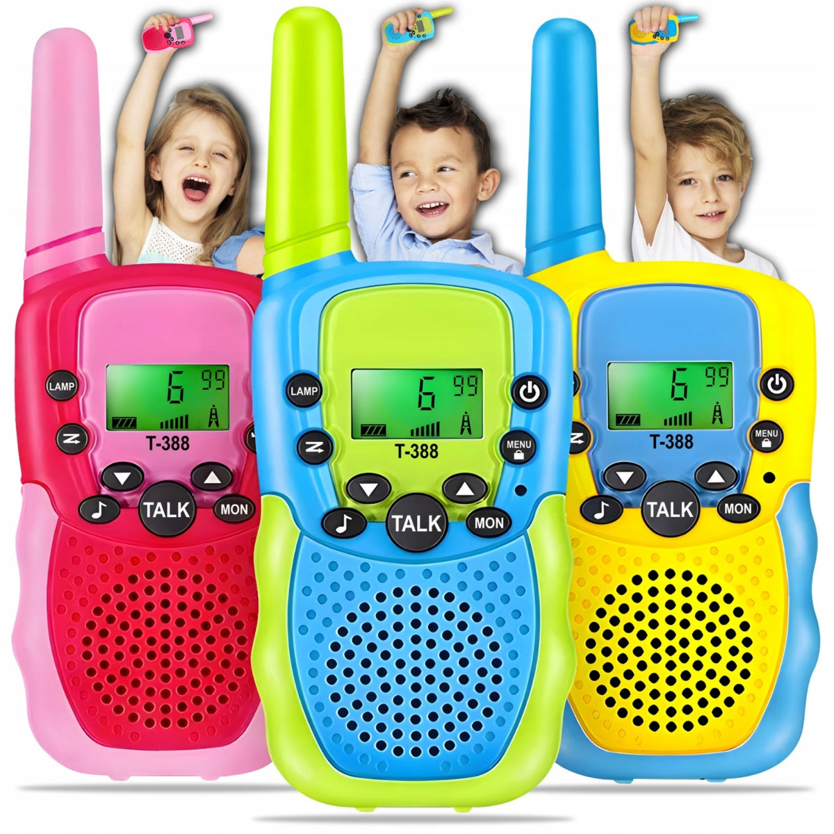 WALKIE TALKIE FOR CHILDREN 3PCS Elbows Toki Two-Way Radio Set LARGE RANGE