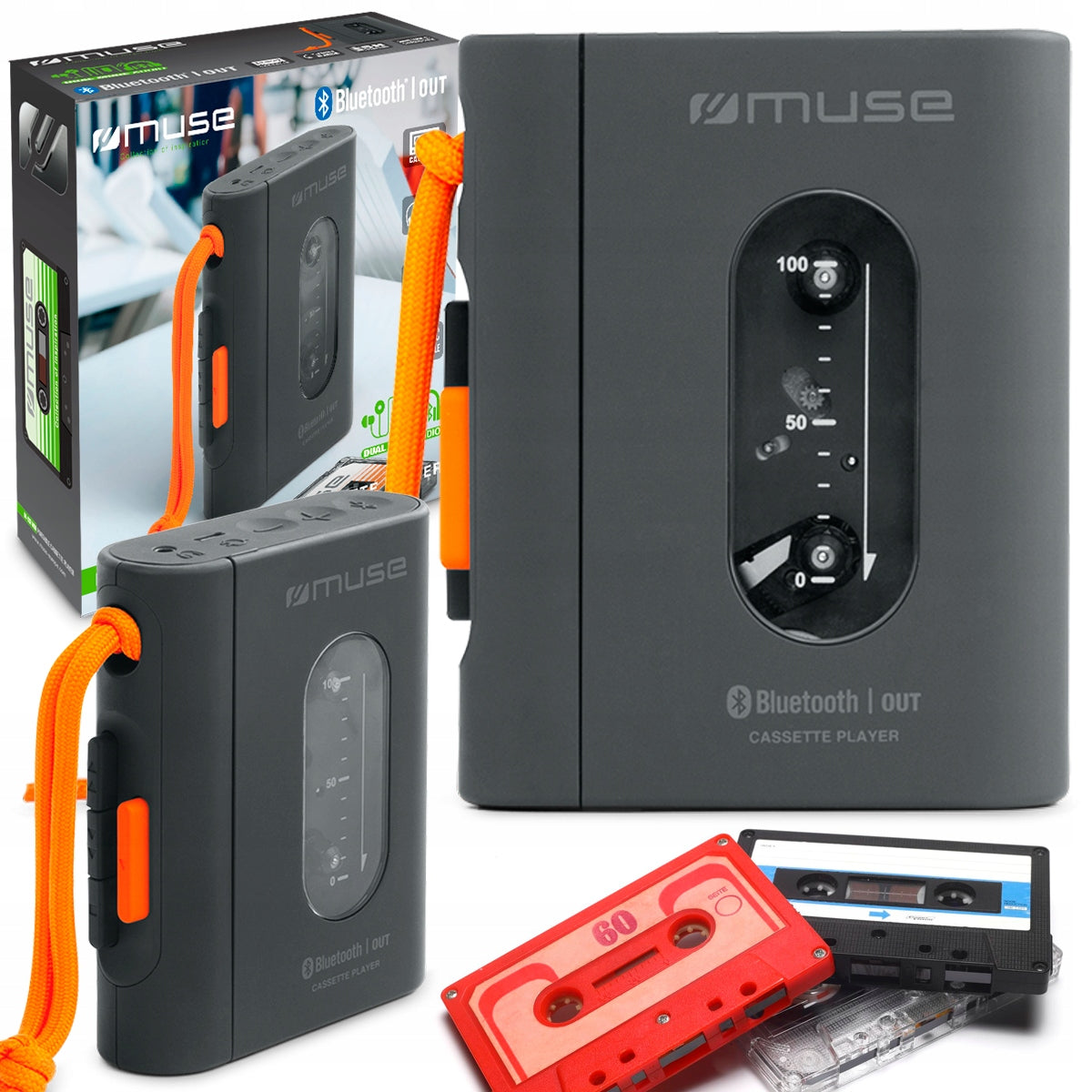 WALKMAN PORTABLE MUSE BLUETOOTH AUDIO CASSETTE PLAYER USB-C BATTERY