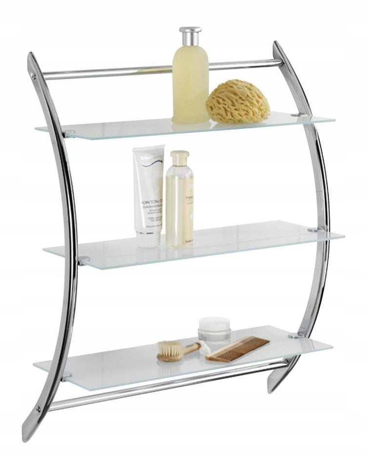 WALL BATHROOM SHELF GLASS METAL WENKO