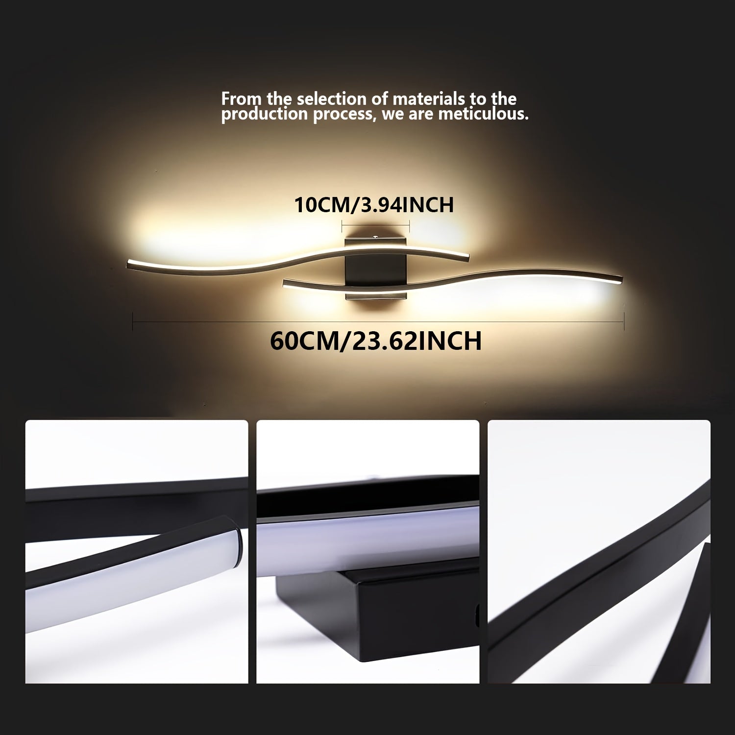 WALL LAMP BLACK LINEAR WALL LAMP LED MODERN FOR LIVING ROOM WITH REMOTE CONTROL Packaging status original