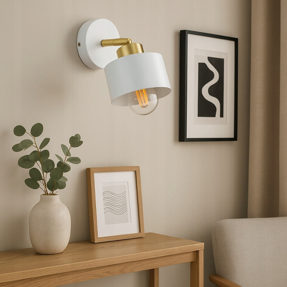 WALL LAMP E27 LED GOLD MOVABLE FOR READING Packaging status original