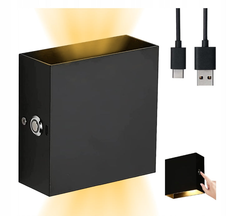 WALL LAMP LED WALL LAMP 6W WARM WHITE 3000K USB WIRELESS BLACK