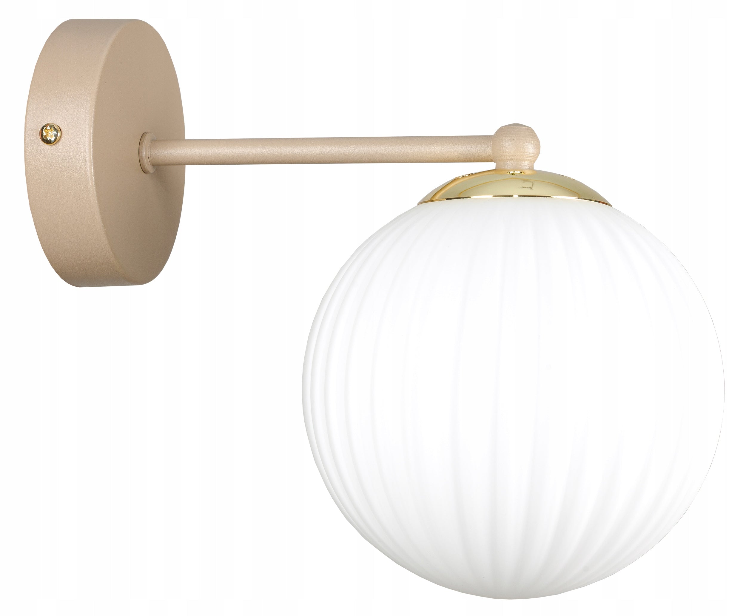 WALL LAMP MODERN BEIGE ECRU SHADE WHITE GLASS LOFT LED E27