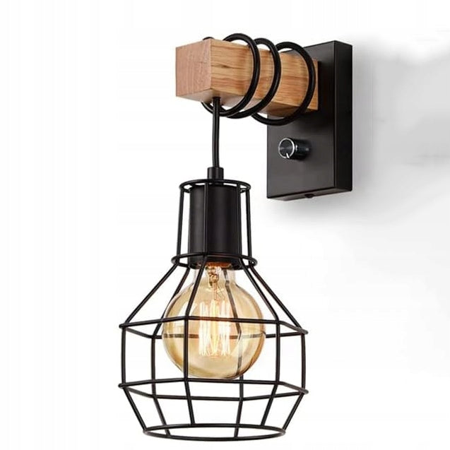 WALL LAMP WITH SWITCH METAL SPOT LED E27 WITH SWITCH FOR STAIRCASE HALLWAY