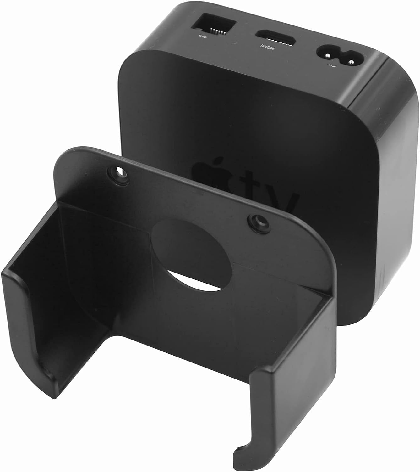 WALL MOUNT FOR APPLE TV 4K HD BLACK + RUBBER CASE FOR 2ND GENERATION REMOTE CONTROL Manufacturer code UCHWYT ŚCIENNY ETUI NA APPLE TV ZESTAW