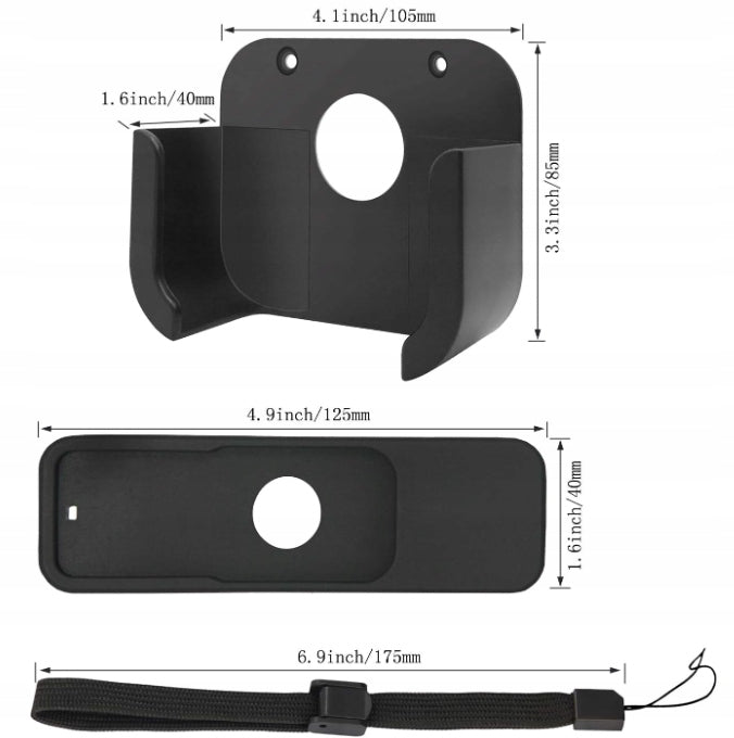 WALL MOUNT REMOTE CONTROL CASE COMPATIBLE WITH APPLE TV HANGER SOLID BLACK Manufacturer code UCHWYT ŚCIENNY Z PILOTEM STREFAZAKUPÓW