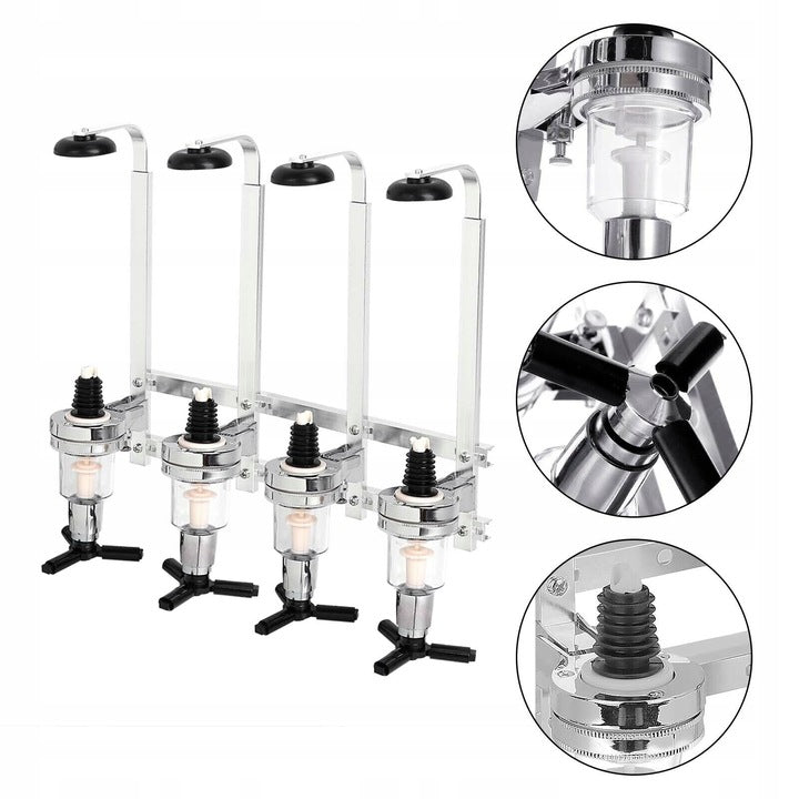 WALL MOUNTED DISPENSER WITH HOLDER FOR 4 BOTTLES FOR ALCOHOL DRINKS LEMONADE Manufacturer no brand