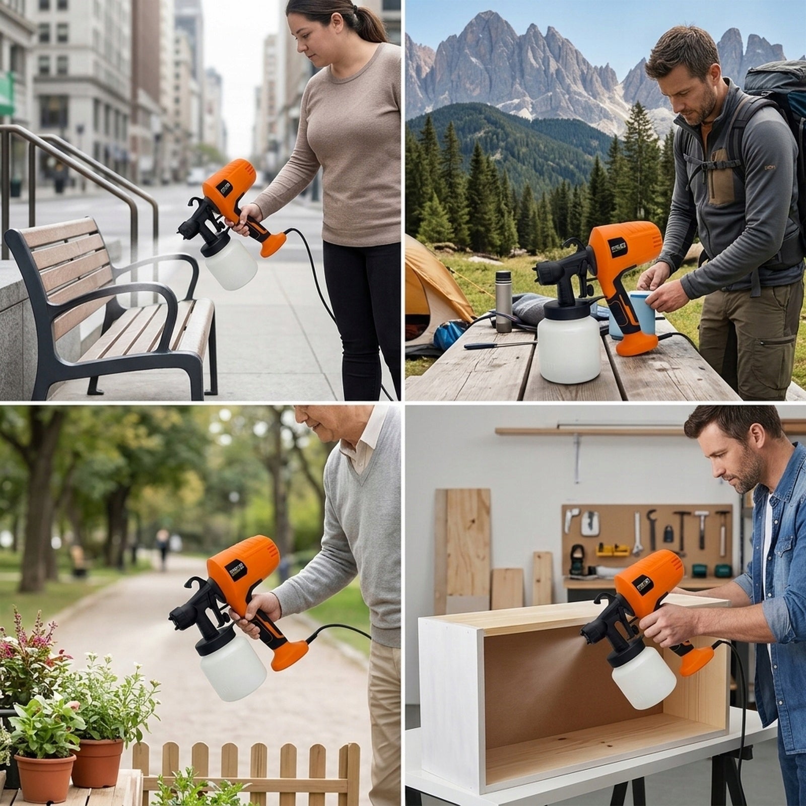 WALL PAINT GUN ELECTRIC SPRAY FOR PAINTS 600W 3 NOZZLES 1L Packaging status original