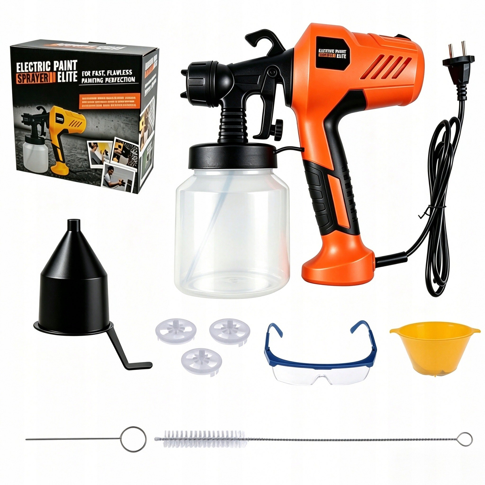 WALL PAINT GUN ELECTRIC SPRAY FOR PAINTS 600W 3 NOZZLES 1L