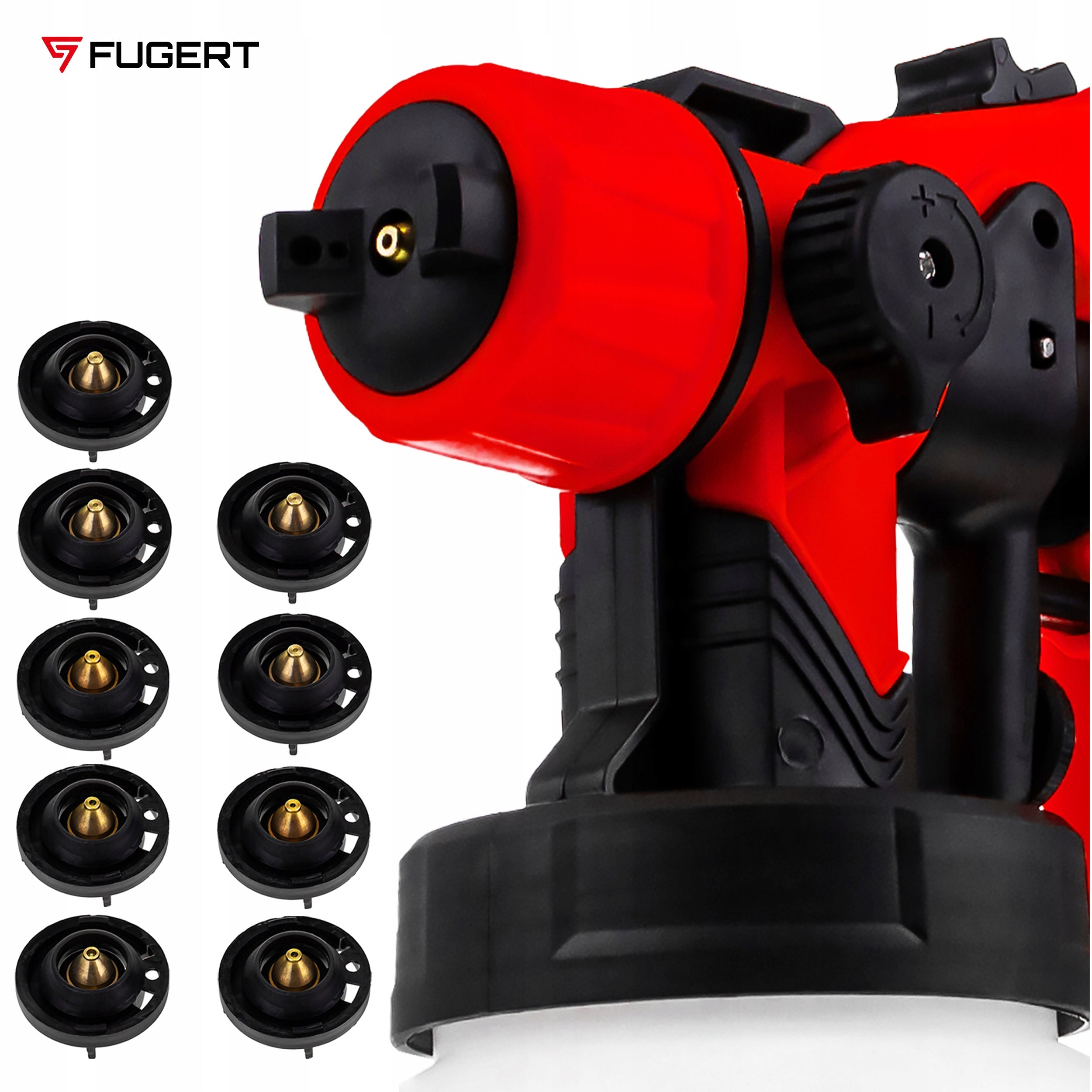 WALL PAINT GUN ELECTRIC SPRAY FOR PAINTS 750W 9 NOZZLES 1,4L Brand FUGERT