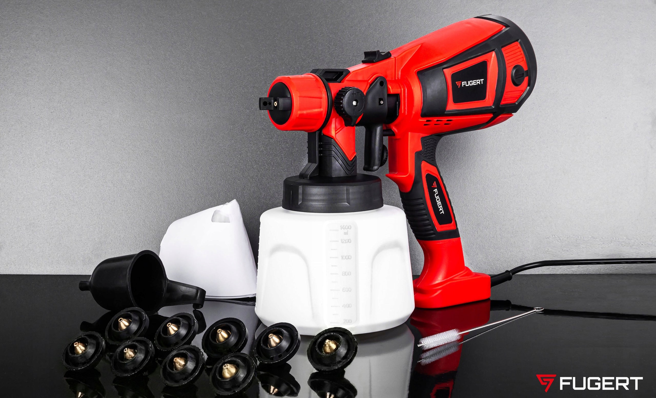 WALL PAINT GUN ELECTRIC SPRAY FOR PAINTS 750W 9 NOZZLES 1,4L Packaging status original
