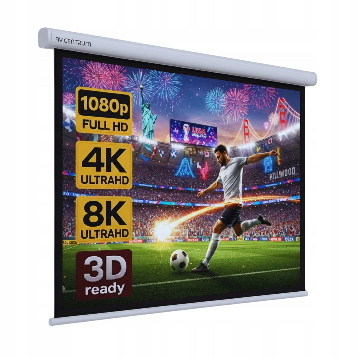 WALL PROJECTION SCREEN AVC-M160 80" 160X120 SEMI-AUTOMATIC AVCENTRUM Packaging status original