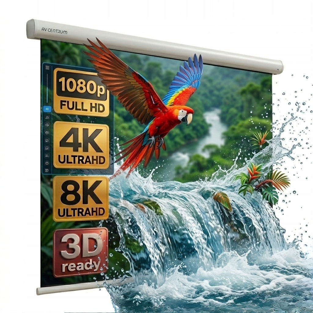 WALL PROJECTION SCREEN AVC-M211 117" 210x210 WHITE AVCENTRUM FRAME Packaging status original
