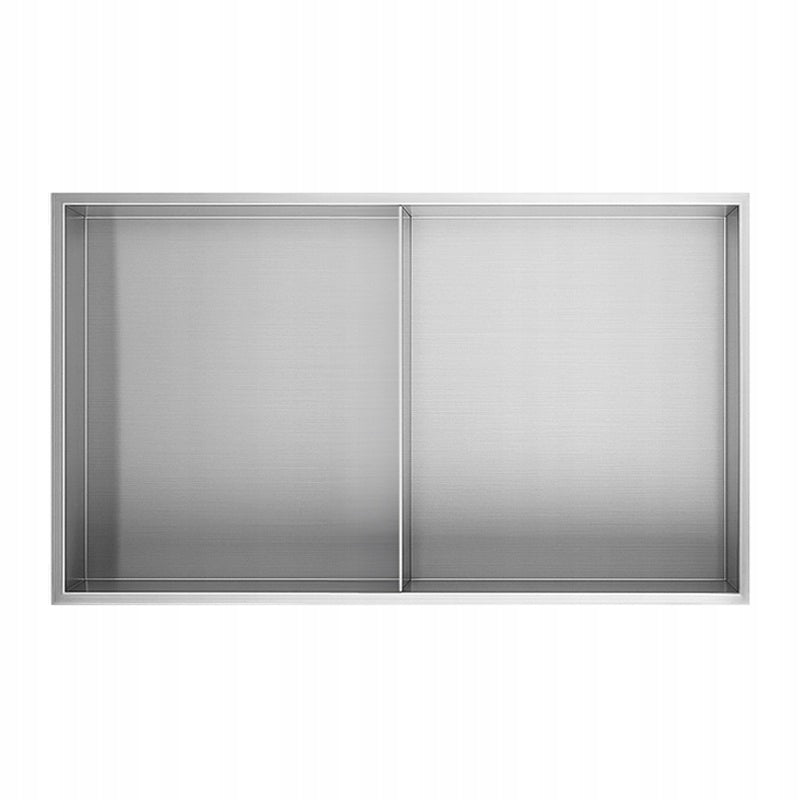 WALL RECESSED BATHROOM SHELF WITH DUO COLLAR 60X30X10 CM CHROME Brand Hydrosan
