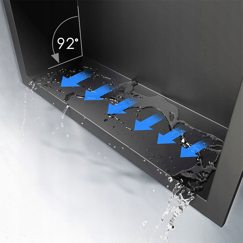 WALL RECESSED BATHROOM SHELF WITH FLANGE IGA 30X30X7 CM BLACK Brand Hydrosan