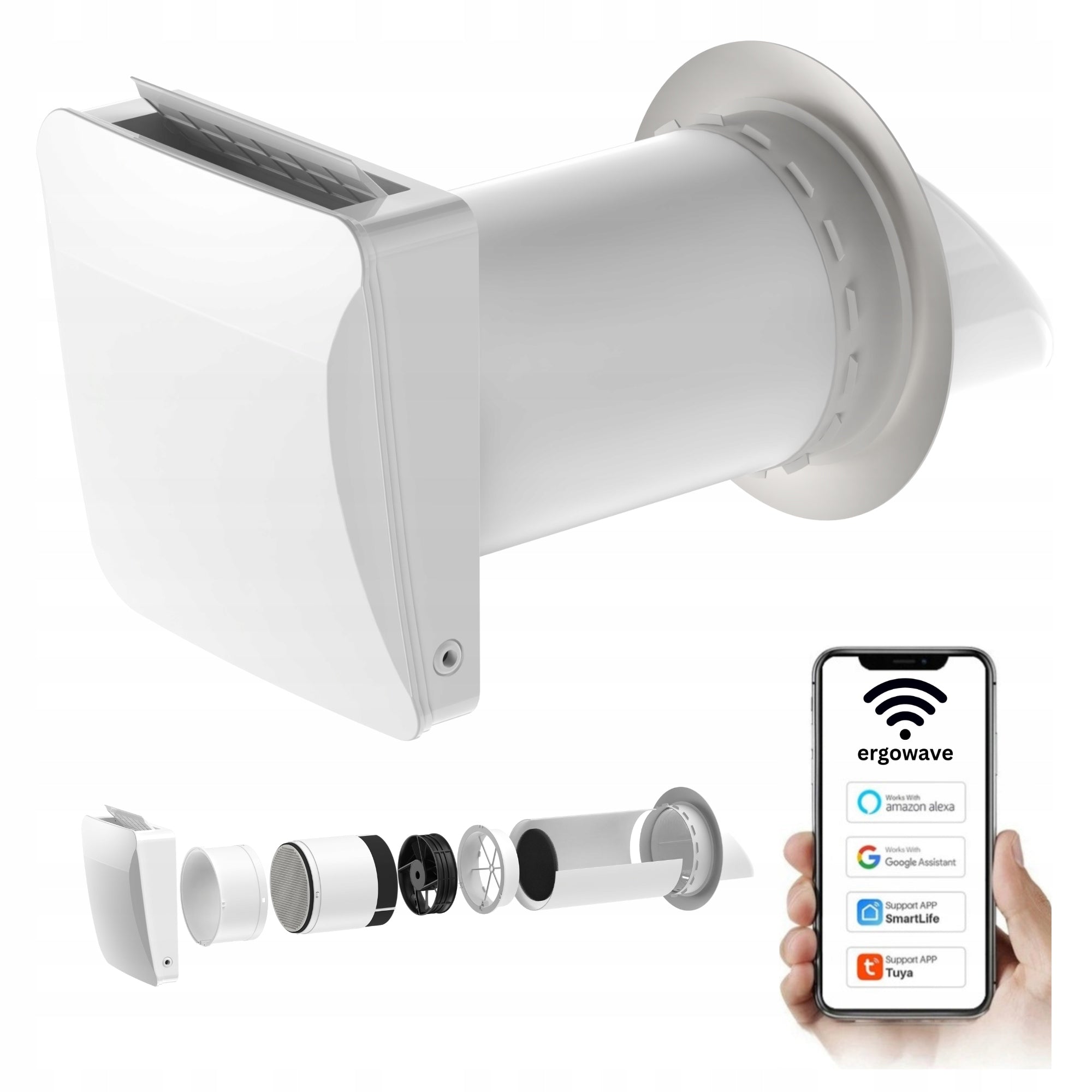 WALL RECUPERATOR REMOTE CONTROL WIFI HUMIDITY SENSOR FI160 FLOW 60m3 Packaging status original