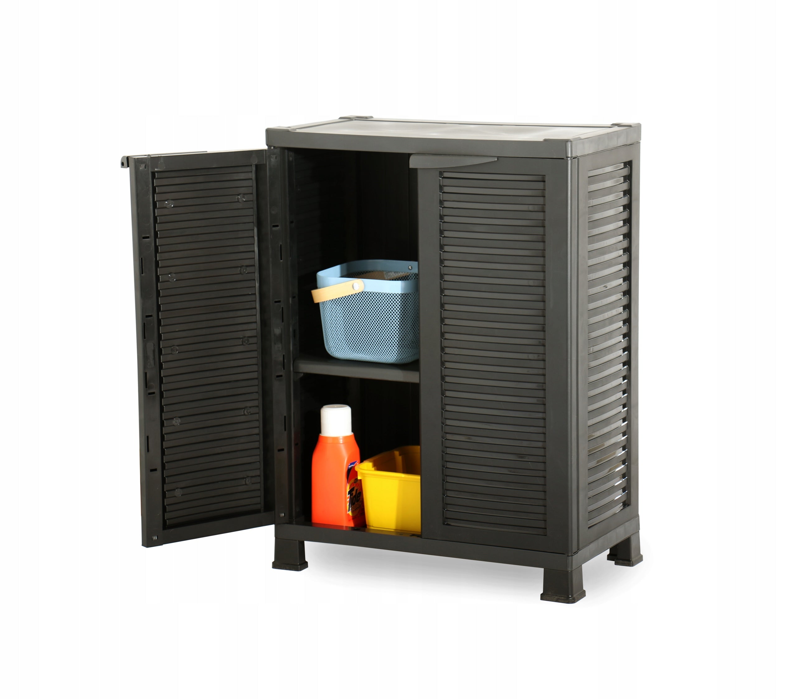 WARDROBE GARAGE CABINET STORAGE BASEMENT GARDEN BALCONY 69x37x92 CM BLACK RA Manufacturer Product Placement