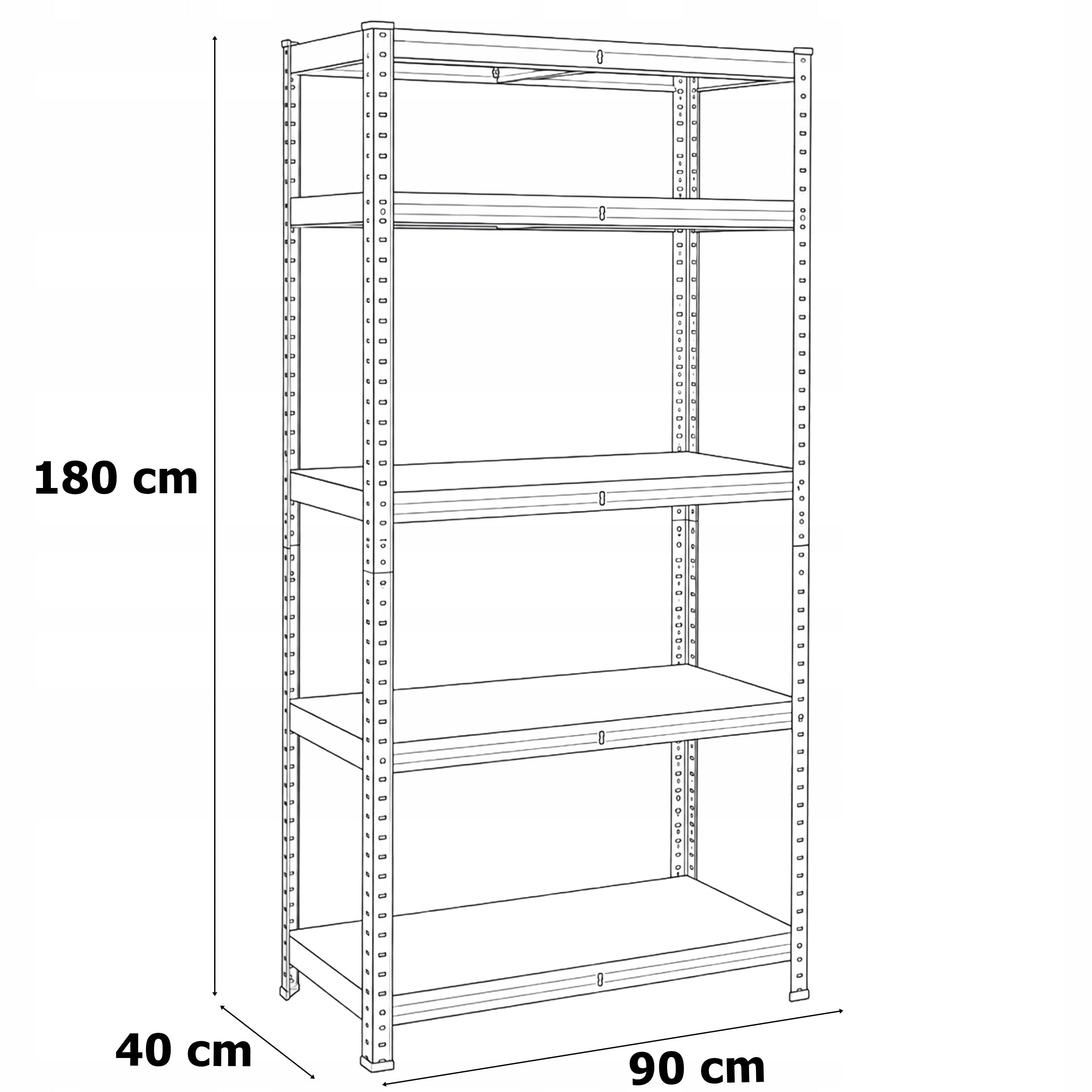 WAREHOUSE RACK LOFT OFFICE GARAGE ZINC SHELVES LOFT 180x90x40 875 kg Manufacturer code 611394MG