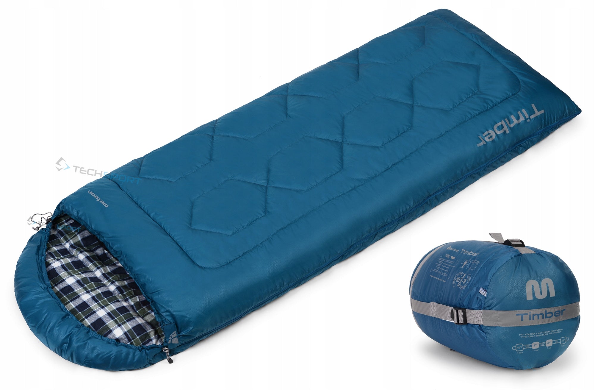 WARM SLEEPING BAG METEOR TIMBER DO -10st | FLANNEL 100% COTTON LINING EAN (GTIN) 5900724051904