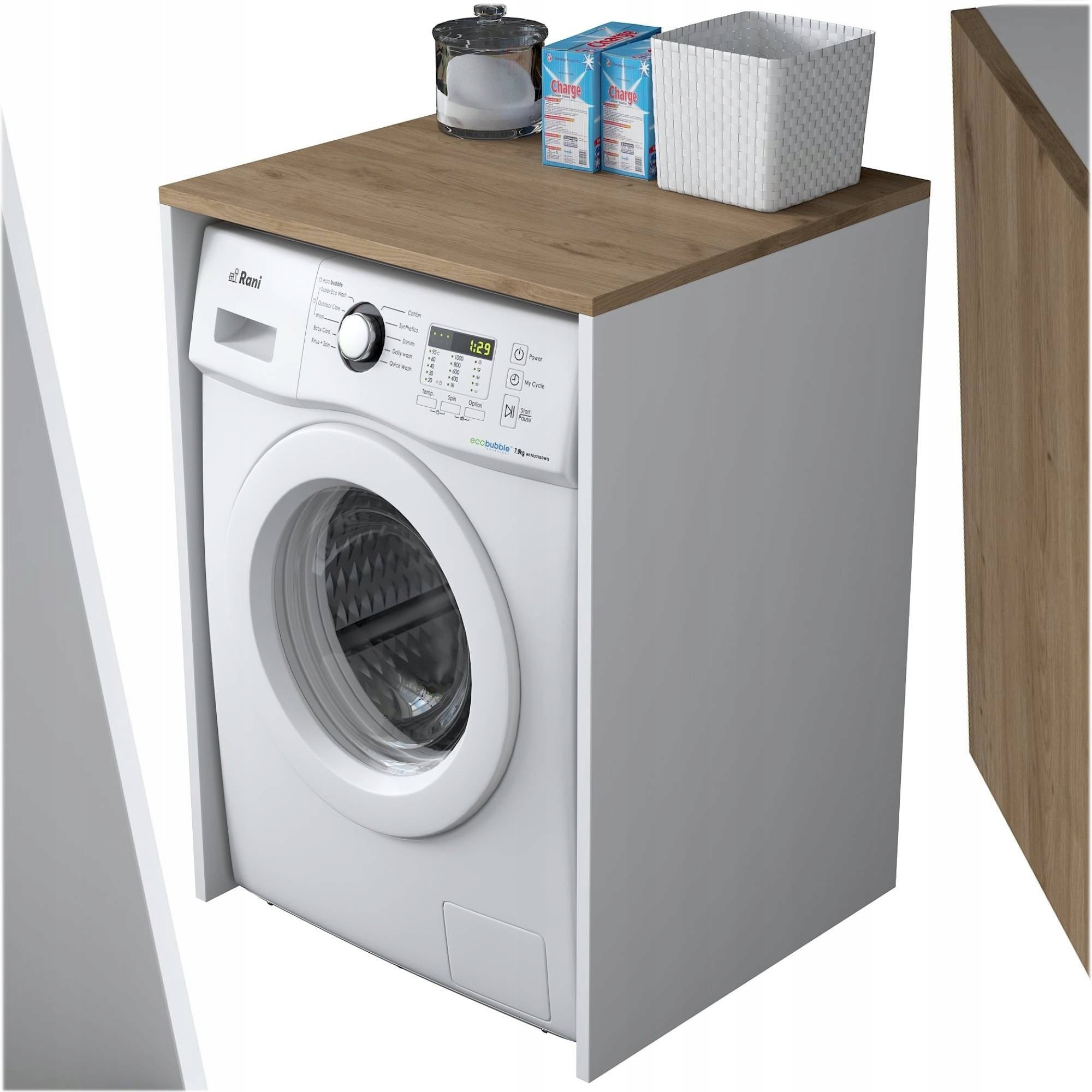 WASHING MACHINE 65x90cm BATHROOM KD103 2341 WALNUT-WHITE Asir