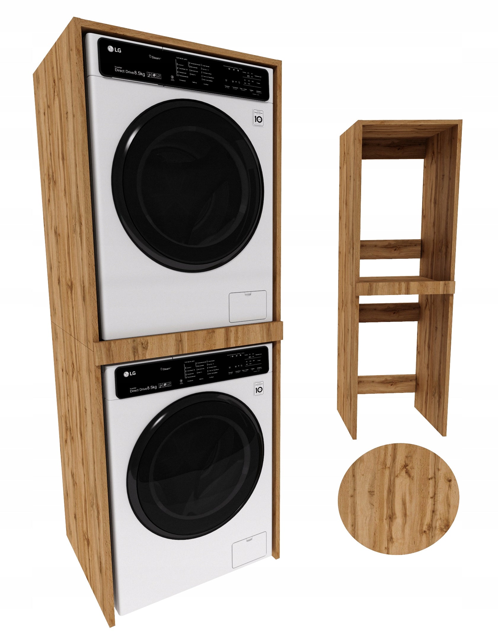 WASHING MACHINE AND DRYER cabinet Bathroom SLIM Oak Wotan 180x66x51,2 Packaging status original