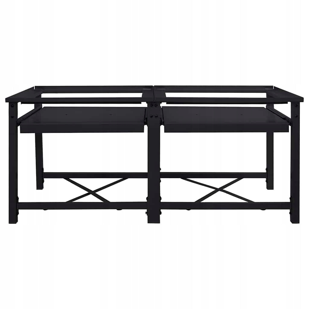 WASHING MACHINE STAND 2 PCS BLACK 64X55X32.5CM STEEL Brand VidaXL