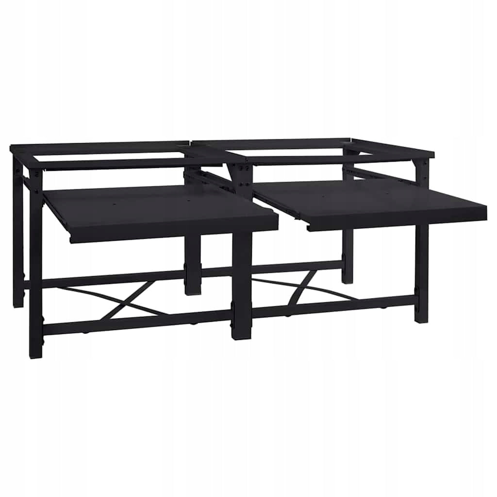 WASHING MACHINE STAND 2 PCS BLACK 64X55X32.5CM STEEL Packaging status original