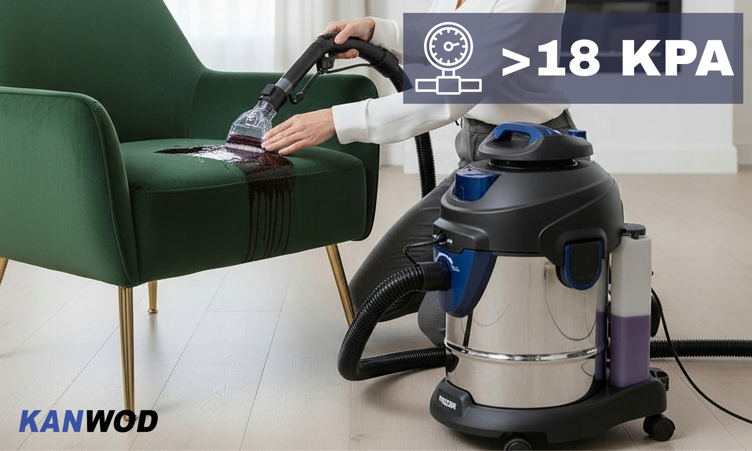 WASHING VACUUM CLEANER Kanwod CAR ULTRA-STRONG TIPS LARGE SET 2000W Clean water tank capacity 3.1 l
