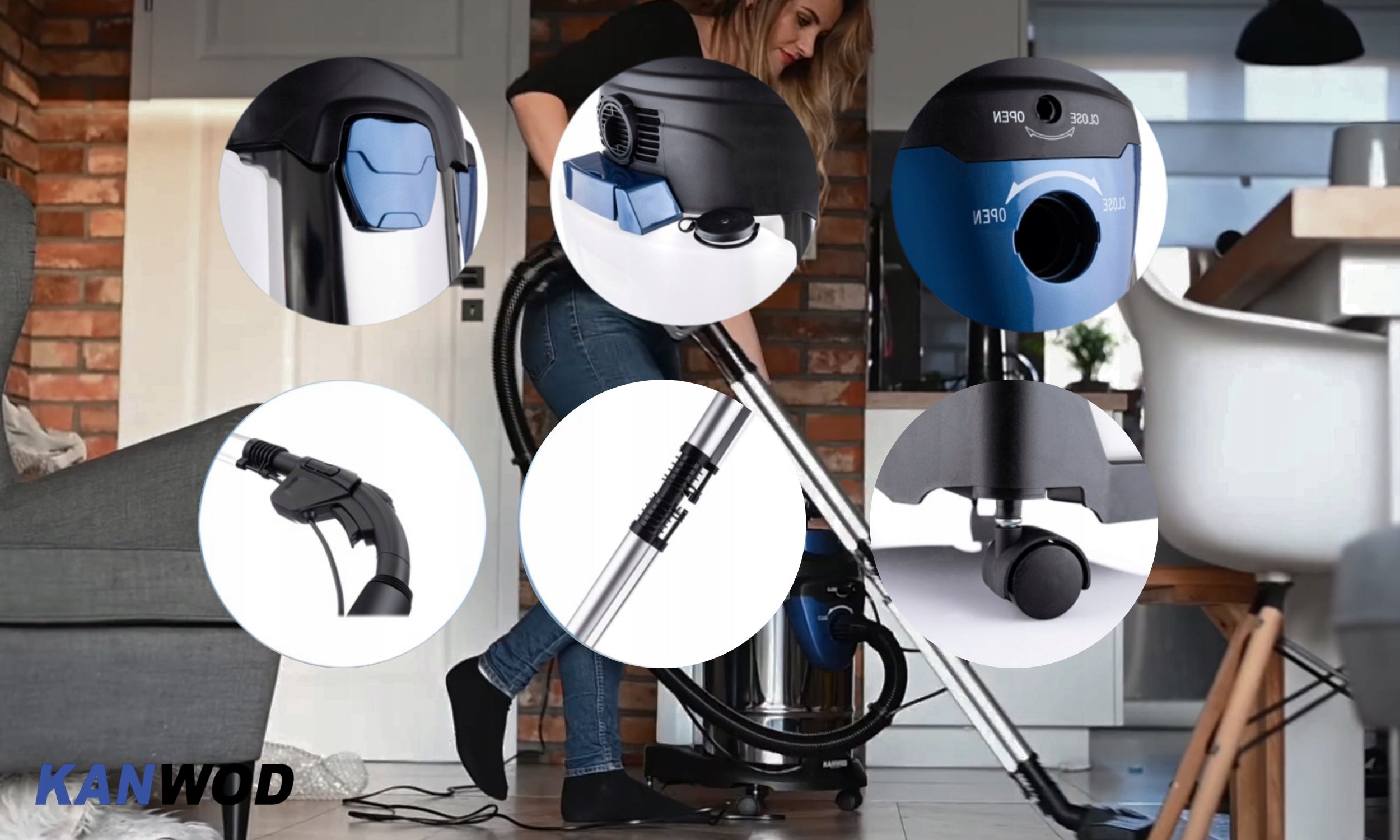 WASHING VACUUM CLEANER Kanwod CAR ULTRA-STRONG TIPS LARGE SET 2000W Product weight with unit packaging 11 kg