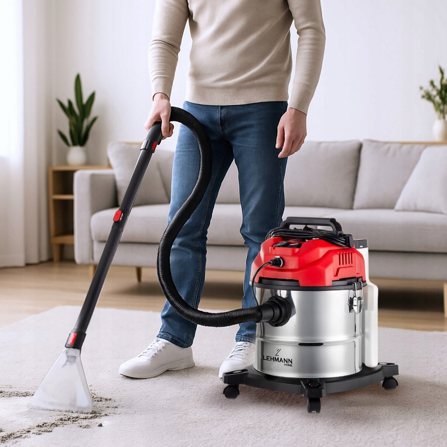 WASHING VACUUM CLEANER LEHMANN HYPERWASH 1600W 17000 PA 4,3L/20L DRY/WET Manufacturer code DUŻY WYDAJNY ZE SSAWKĄ DO PRANIA AKCESORIA