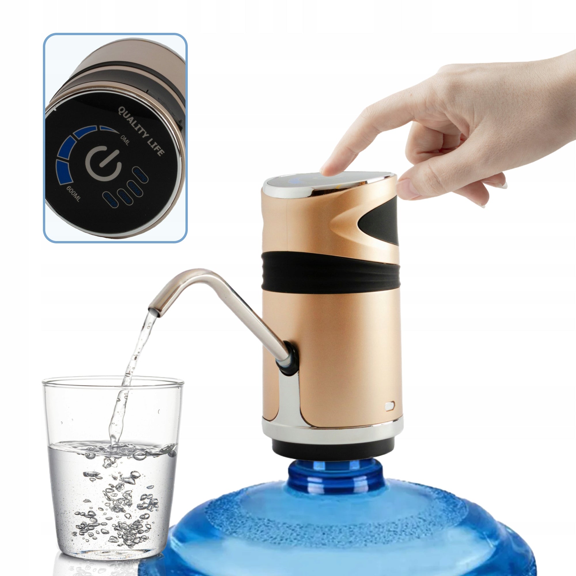 WATER DISPENSER ViO E12DS Gold – ELECTRIC WATER PUMP FOR BOTTLES 18,9 L