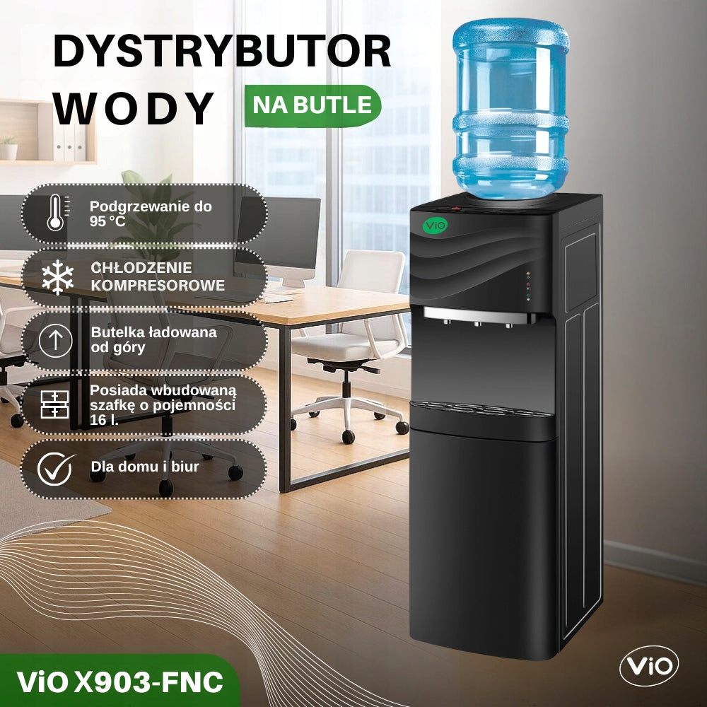 WATER DISPENSER ViO X903-FCC Black - COMPRESSOR COOLING WITH CABINET Manufacturer code ViO-X903-FCC-BLC