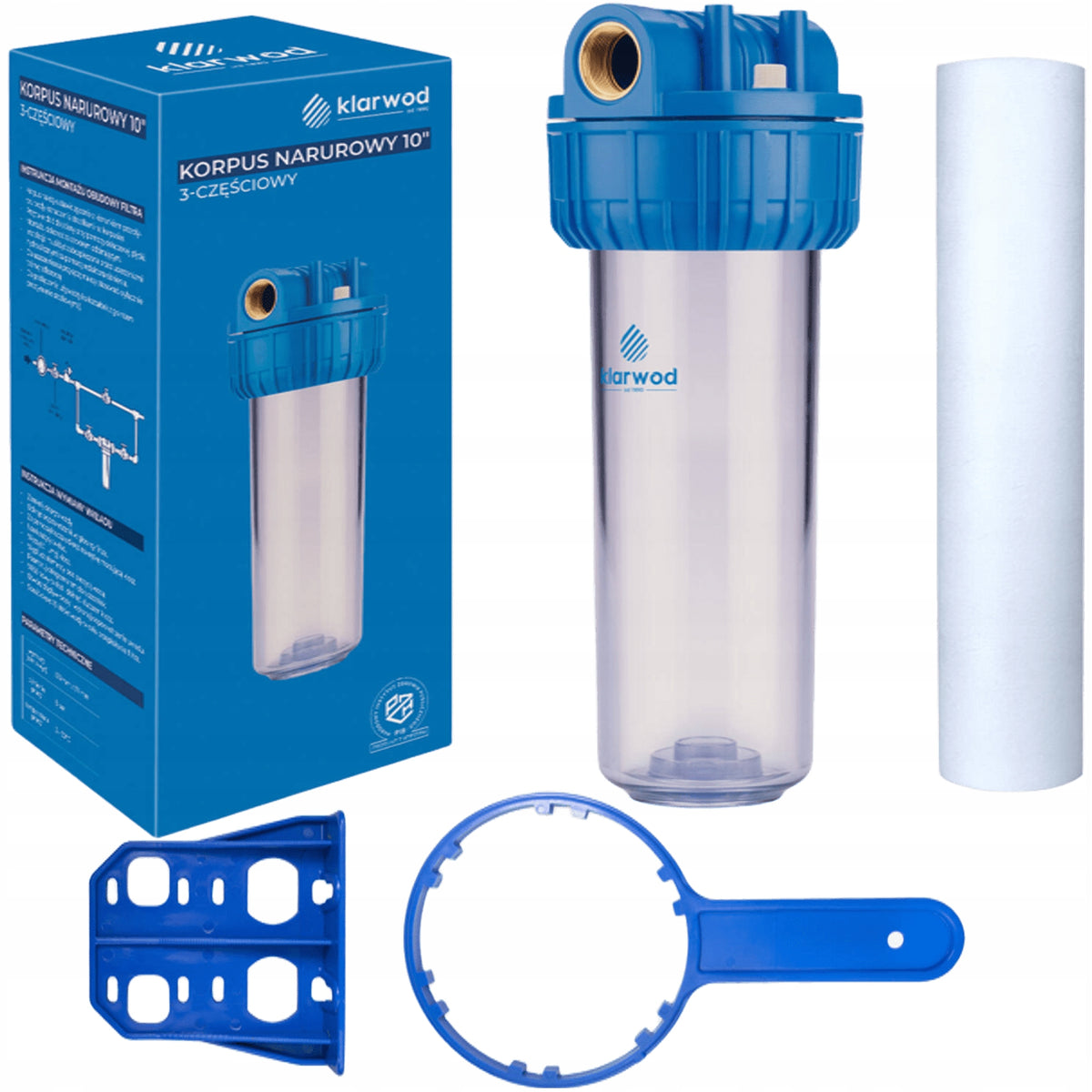 WATER FILTER BODY 1' INCH CARTRIDGE + KEY + HANDLE