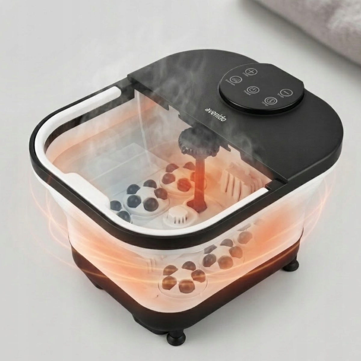 WATER FOOT MASSAGER HYDROMASSAGER HEATING UP TO 48°C Timer Rainmaker Medical device no